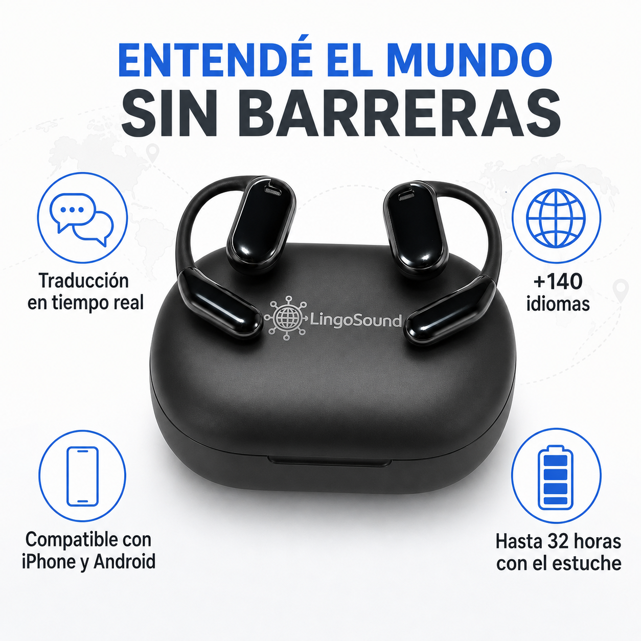 Auriculares Traductores LingoSound XR4 +140 Idiomas