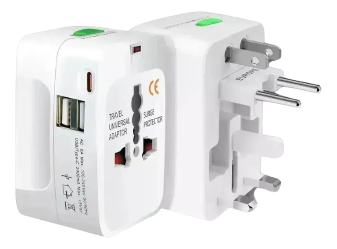 Adaptador Universal de Viaje 2 USB + USB-C VAY TRAVEL
