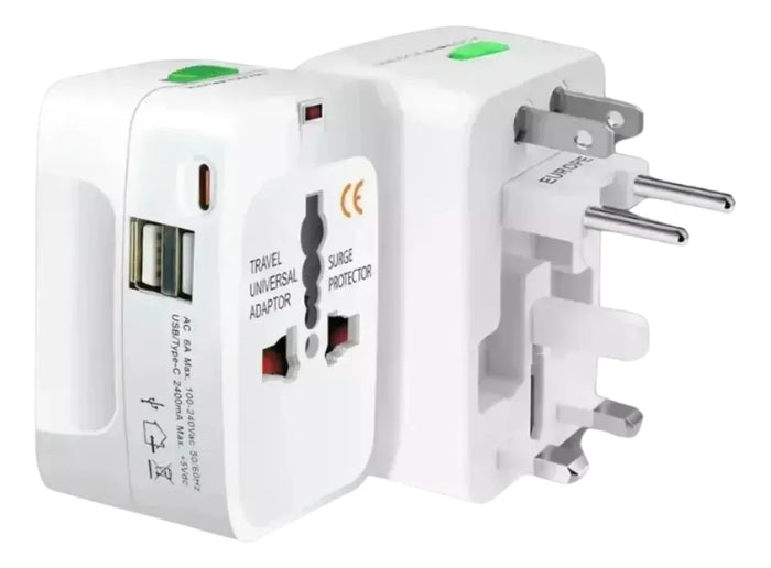 Adaptador Universal de Viaje 2 USB + USB-C VAY TRAVEL